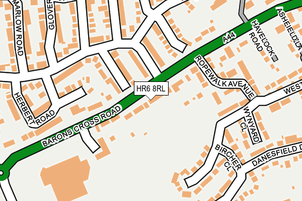 HR6 8RL map - OS OpenMap – Local (Ordnance Survey)