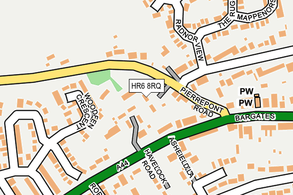 HR6 8RQ map - OS OpenMap – Local (Ordnance Survey)