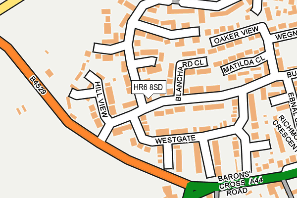 HR6 8SD map - OS OpenMap – Local (Ordnance Survey)