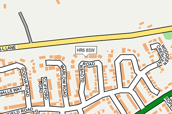 HR6 8SW map - OS OpenMap – Local (Ordnance Survey)