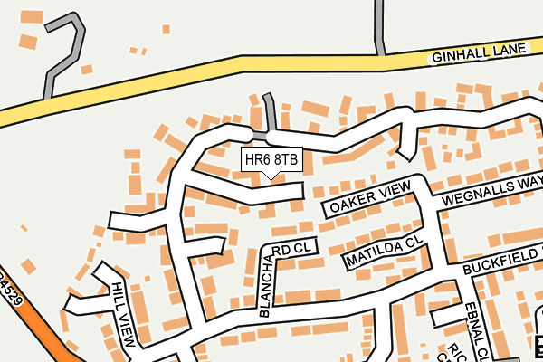 HR6 8TB map - OS OpenMap – Local (Ordnance Survey)