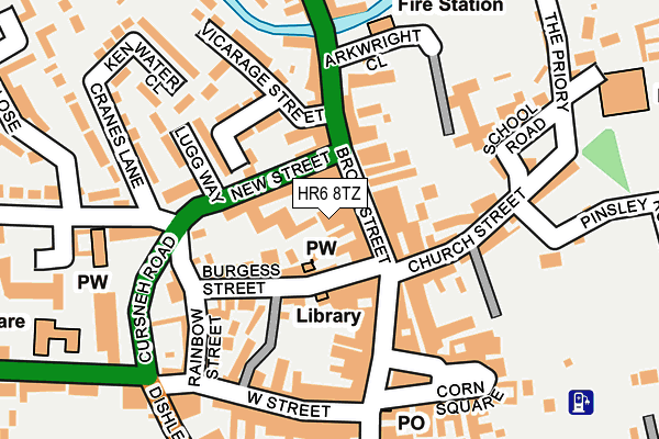 HR6 8TZ map - OS OpenMap – Local (Ordnance Survey)