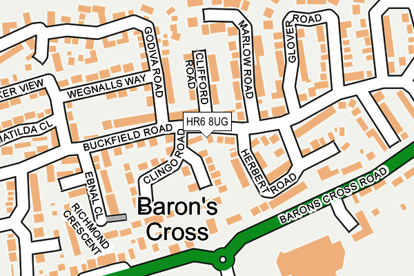 HR6 8UG map - OS OpenMap – Local (Ordnance Survey)