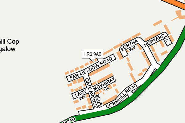 HR6 9AB map - OS OpenMap – Local (Ordnance Survey)