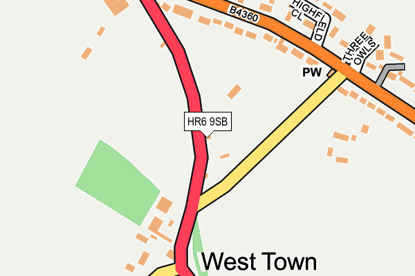 HR6 9SB map - OS OpenMap – Local (Ordnance Survey)