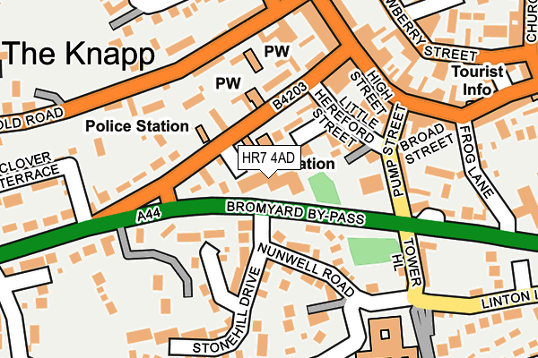 HR7 4AD map - OS OpenMap – Local (Ordnance Survey)