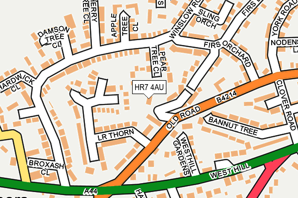 HR7 4AU map - OS OpenMap – Local (Ordnance Survey)