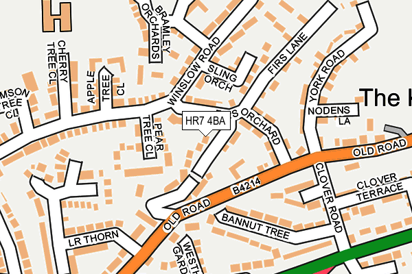 HR7 4BA map - OS OpenMap – Local (Ordnance Survey)