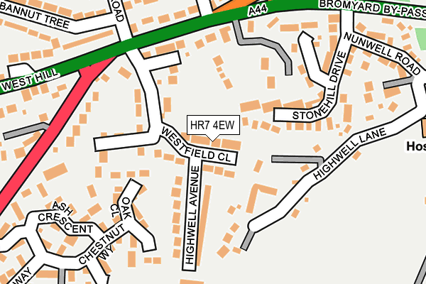 HR7 4EW map - OS OpenMap – Local (Ordnance Survey)