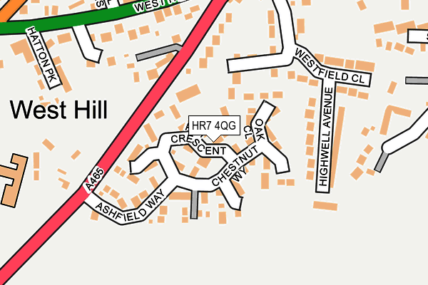 HR7 4QG map - OS OpenMap – Local (Ordnance Survey)