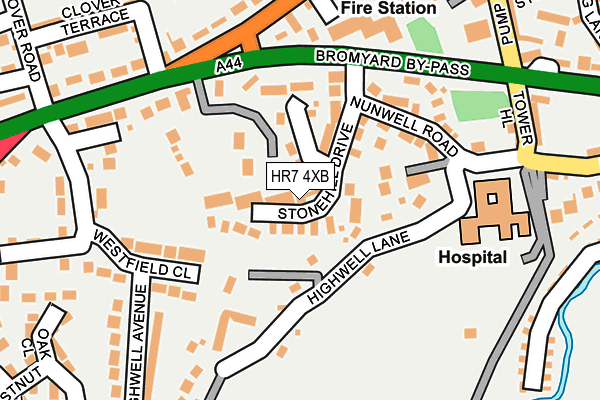HR7 4XB map - OS OpenMap – Local (Ordnance Survey)