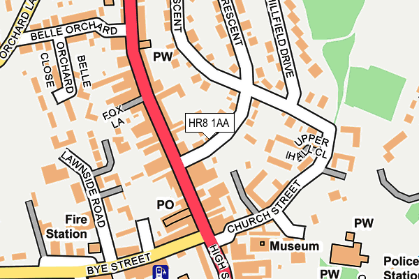 HR8 1AA map - OS OpenMap – Local (Ordnance Survey)