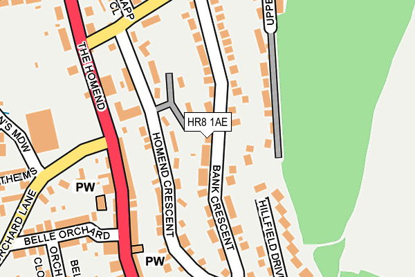 HR8 1AE map - OS OpenMap – Local (Ordnance Survey)