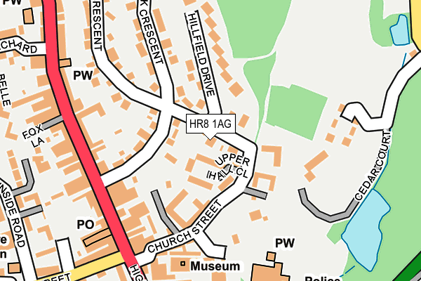 HR8 1AG map - OS OpenMap – Local (Ordnance Survey)