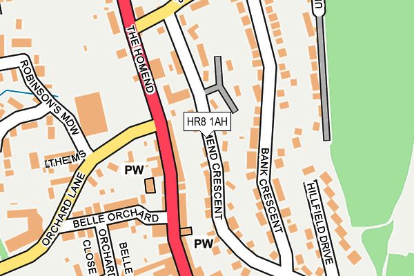 HR8 1AH map - OS OpenMap – Local (Ordnance Survey)