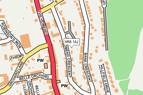 HR8 1AJ map - OS OpenMap – Local (Ordnance Survey)