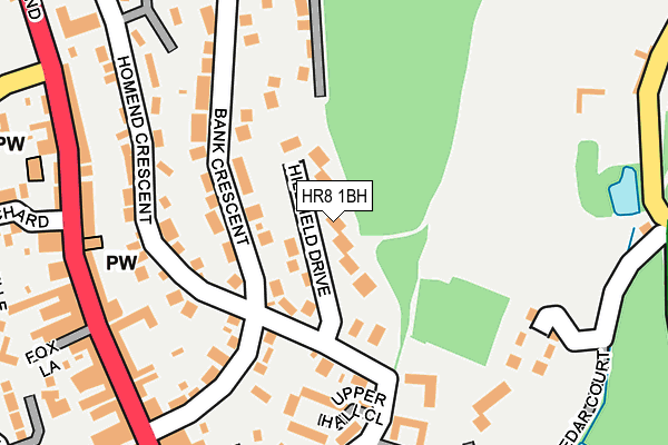 HR8 1BH map - OS OpenMap – Local (Ordnance Survey)