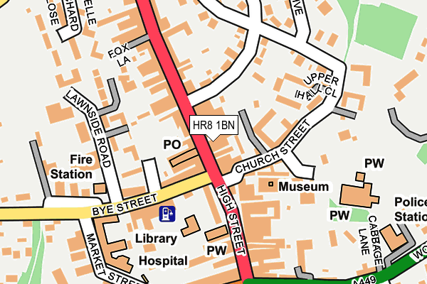 HR8 1BN map - OS OpenMap – Local (Ordnance Survey)