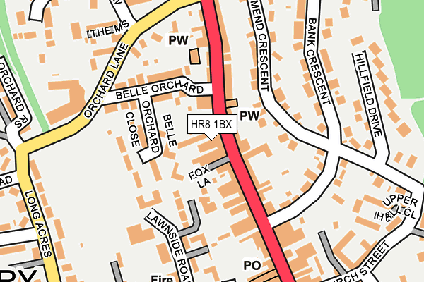 HR8 1BX map - OS OpenMap – Local (Ordnance Survey)