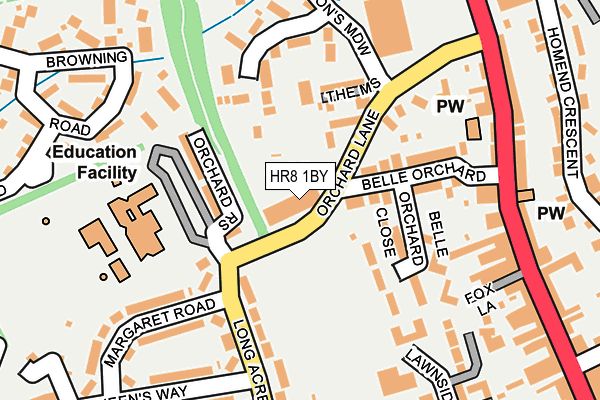 HR8 1BY map - OS OpenMap – Local (Ordnance Survey)