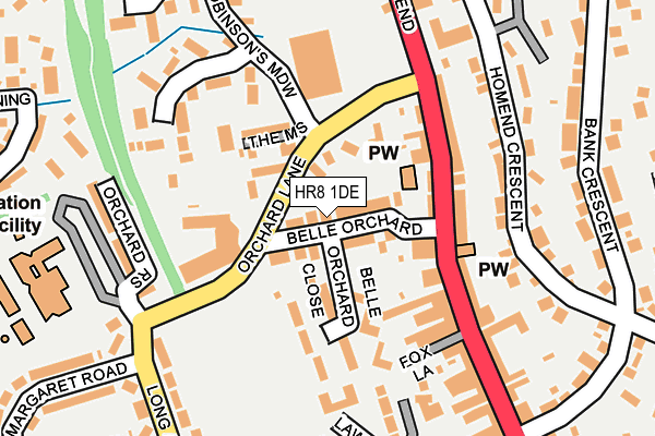 HR8 1DE map - OS OpenMap – Local (Ordnance Survey)