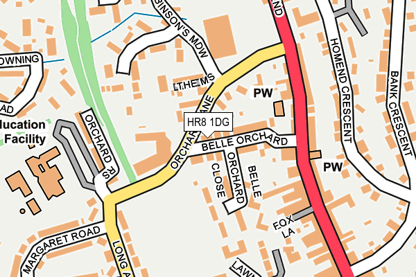 HR8 1DG map - OS OpenMap – Local (Ordnance Survey)