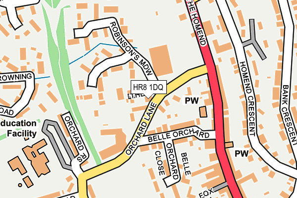 HR8 1DQ map - OS OpenMap – Local (Ordnance Survey)