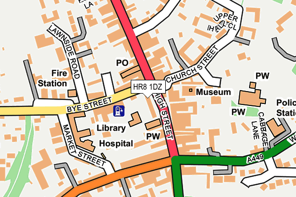 HR8 1DZ map - OS OpenMap – Local (Ordnance Survey)