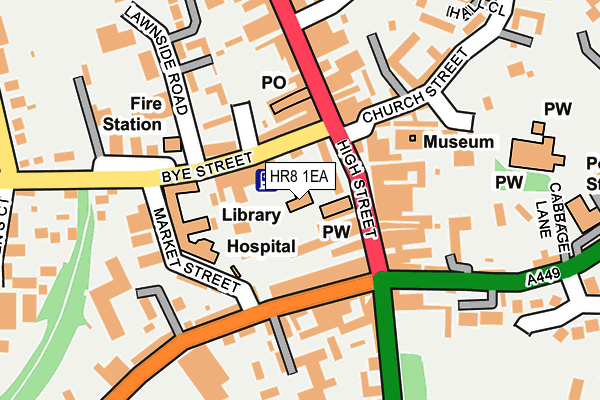 HR8 1EA map - OS OpenMap – Local (Ordnance Survey)