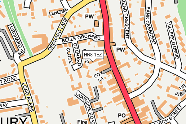 HR8 1EZ map - OS OpenMap – Local (Ordnance Survey)