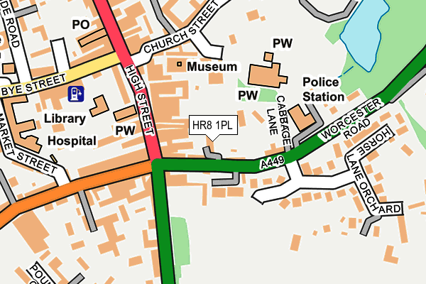 Map of PRIORY (LEDBURY) RESIDENTS ASSOCIATION LIMITED at local scale