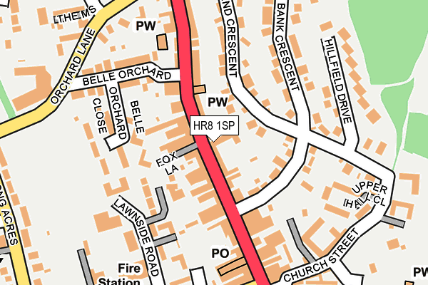 HR8 1SP map - OS OpenMap – Local (Ordnance Survey)