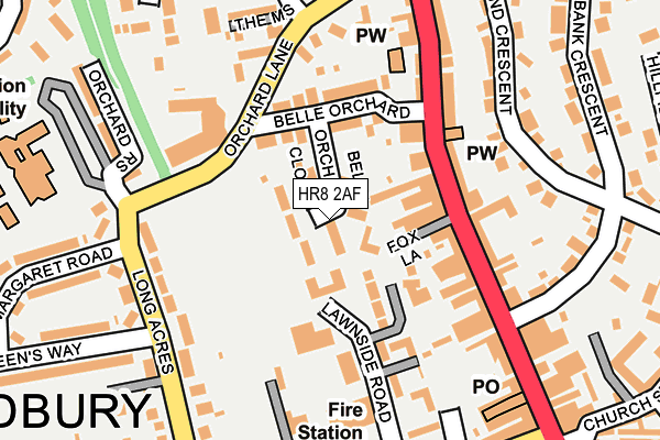 HR8 2AF map - OS OpenMap – Local (Ordnance Survey)