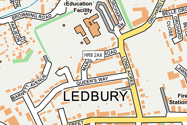 HR8 2AX map - OS OpenMap – Local (Ordnance Survey)