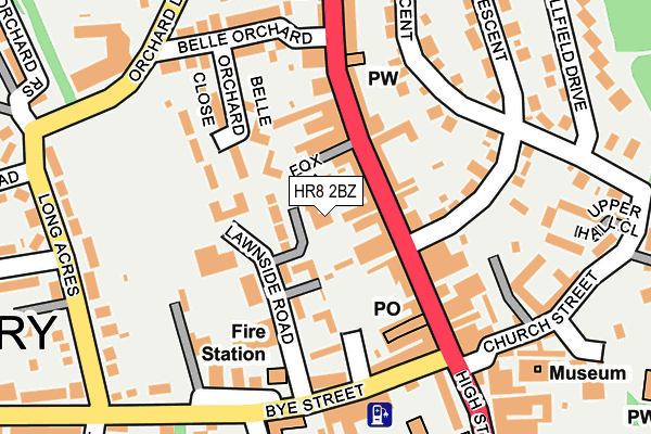 HR8 2BZ map - OS OpenMap – Local (Ordnance Survey)