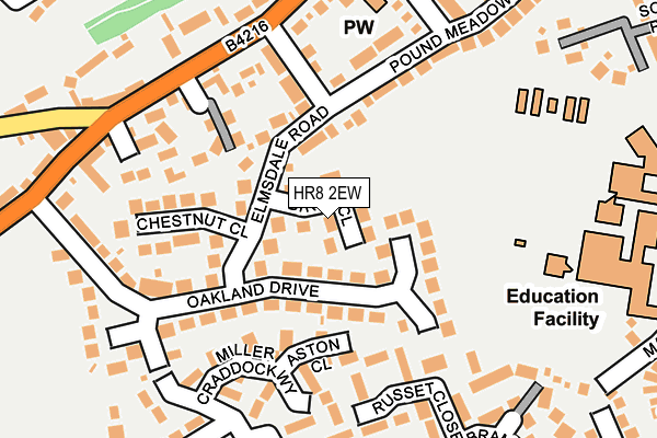 HR8 2EW map - OS OpenMap – Local (Ordnance Survey)