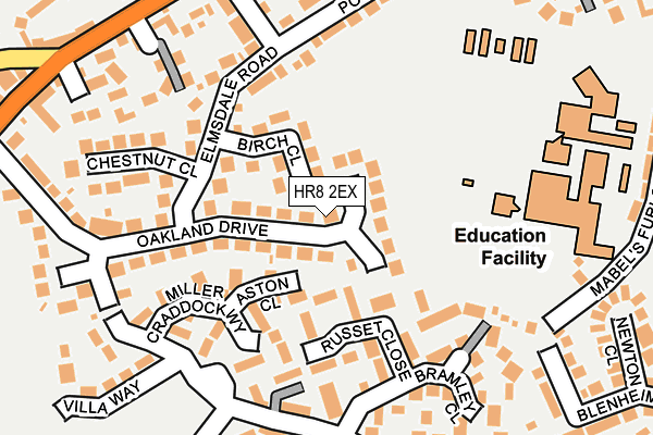 HR8 2EX map - OS OpenMap – Local (Ordnance Survey)