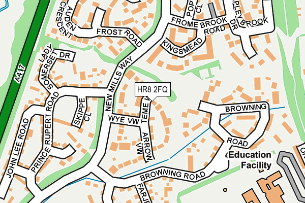 HR8 2FQ map - OS OpenMap – Local (Ordnance Survey)