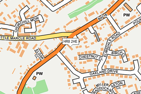 HR8 2HE map - OS OpenMap – Local (Ordnance Survey)