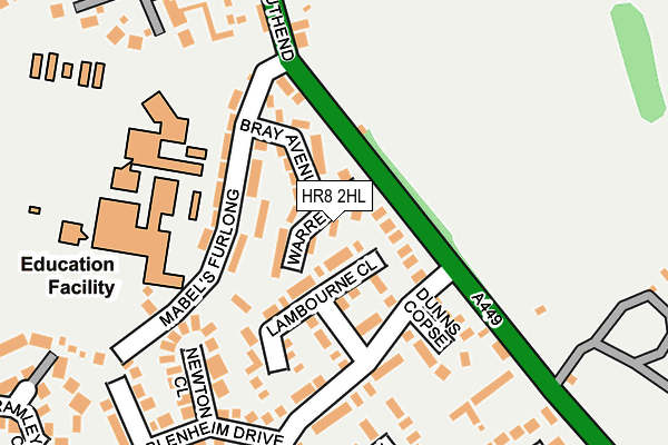 HR8 2HL map - OS OpenMap – Local (Ordnance Survey)