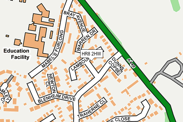 HR8 2HW map - OS OpenMap – Local (Ordnance Survey)