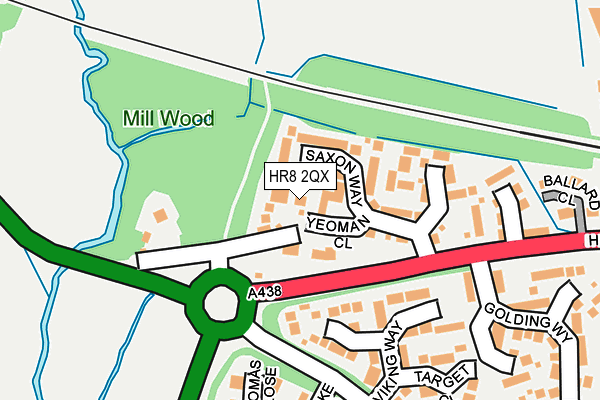 HR8 2QX map - OS OpenMap – Local (Ordnance Survey)