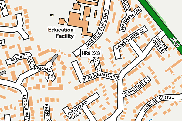 HR8 2XG map - OS OpenMap – Local (Ordnance Survey)