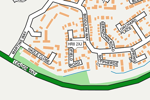 HR8 2XJ map - OS OpenMap – Local (Ordnance Survey)