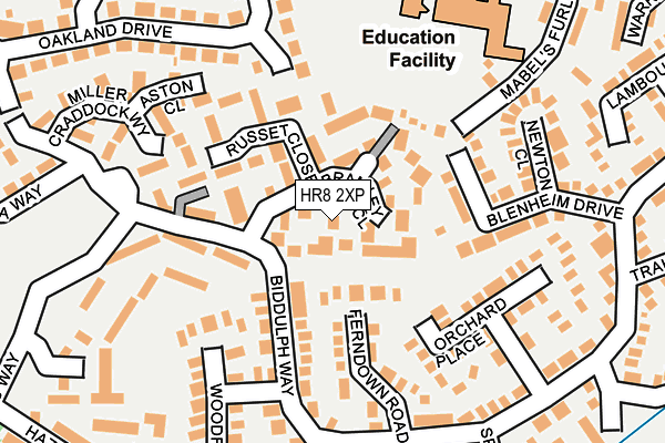 HR8 2XP map - OS OpenMap – Local (Ordnance Survey)