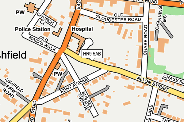HR9 5AB map - OS OpenMap – Local (Ordnance Survey)