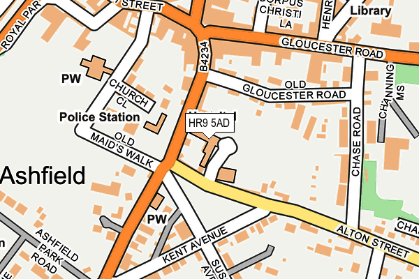 HR9 5AD map - OS OpenMap – Local (Ordnance Survey)