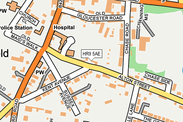 HR9 5AE map - OS OpenMap – Local (Ordnance Survey)