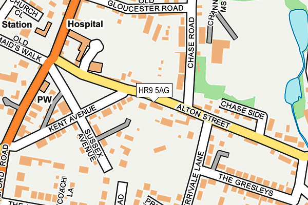 HR9 5AG map - OS OpenMap – Local (Ordnance Survey)