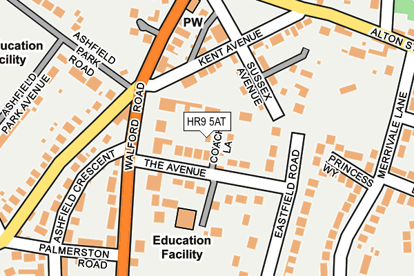 HR9 5AT map - OS OpenMap – Local (Ordnance Survey)